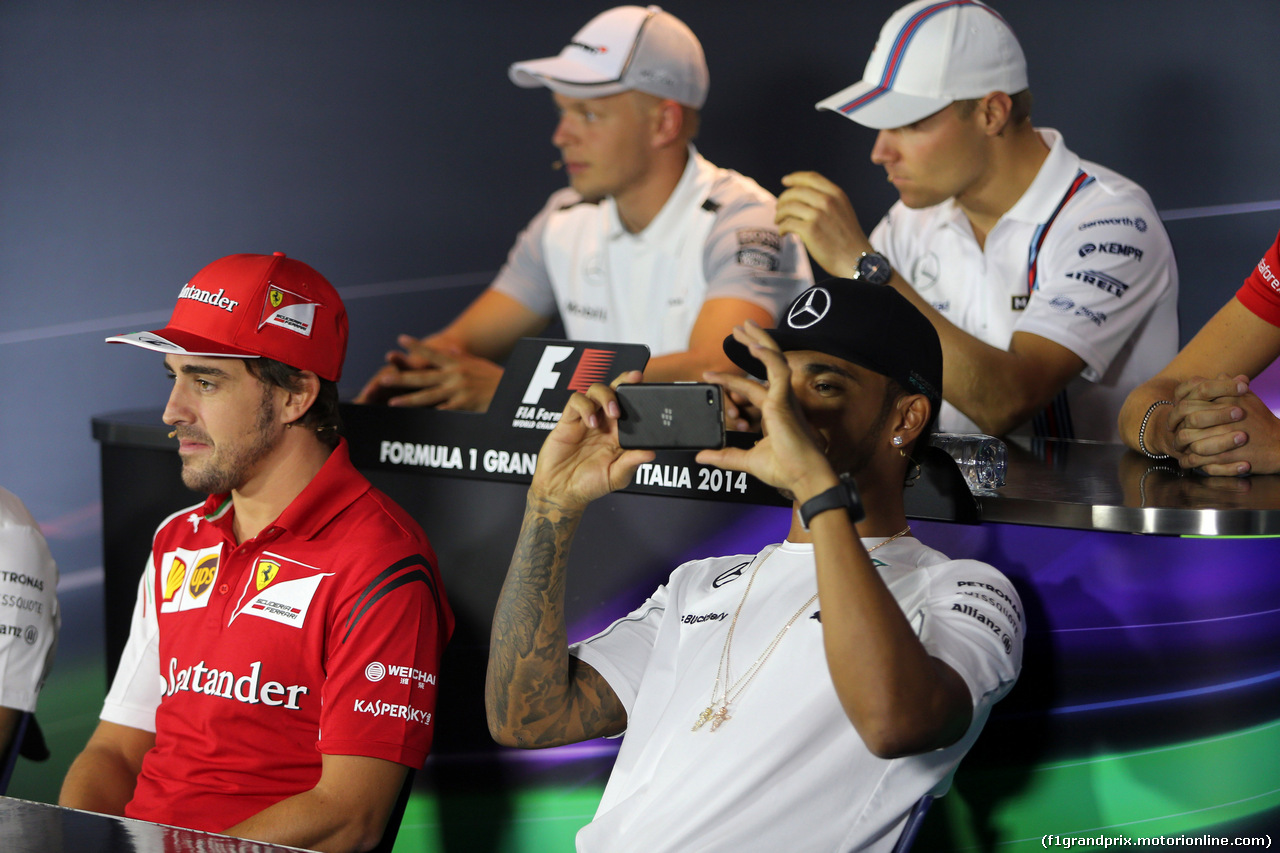 GP ITALIA, 04.09.2014- Conferenza Stampa, Lewis Hamilton (GBR) Mercedes AMG F1 W05