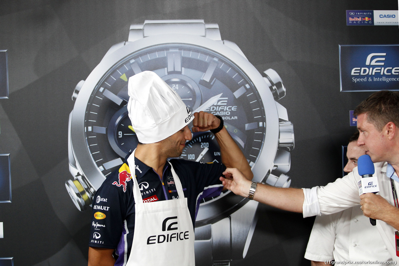 GP ITALIA, Casio Edifice Launch at RedBull Engery Station, Daniel Ricciardo (AUS) Red Bull Racing.
04.09.2014.