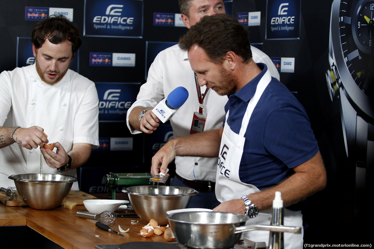 GP ITALIA, Casio Edifice Launch at RedBull Engery Station, Christian Horner (GBR) Red Bull Racing Team Principal.
04.09.2014.