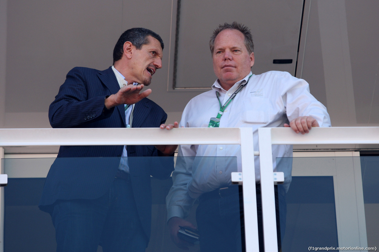 GP ITALIA, 06.09.2014 - (L-R) Guenther Steiner (ITA) Haas F1 Team Prinicipal with Gene Haas (USA) Haas Automotion President.