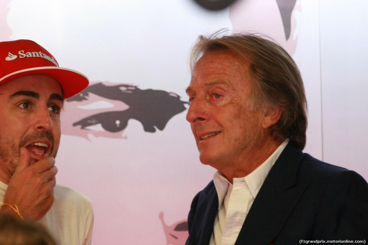 GP ITALIA, 06.09.2014 - Prove Libere 3, Fernando Alonso (ESP) Ferrari F14-T e Luca Cordero di Montezemolo (ITA), President Ferrari
