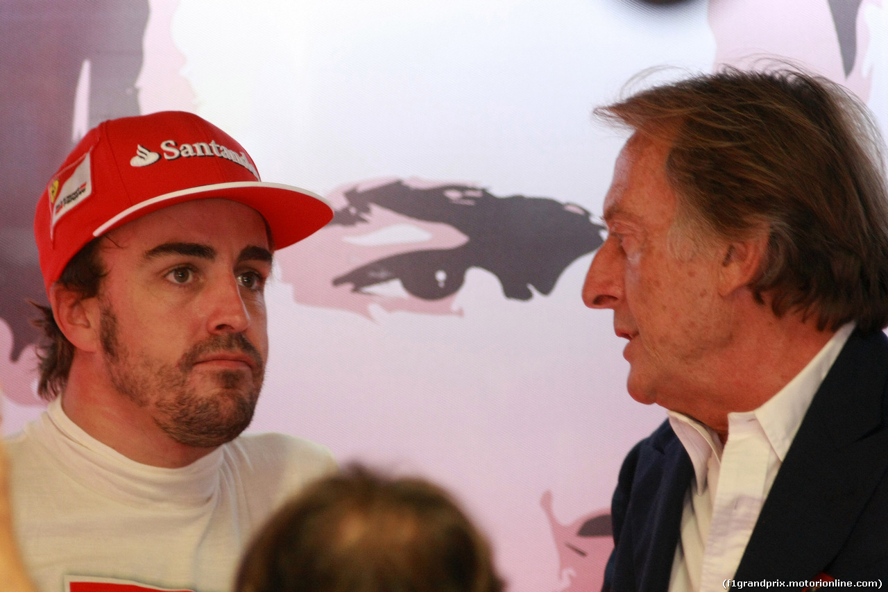 GP ITALIA, 06.09.2014 - Prove Libere 3, Fernando Alonso (ESP) Ferrari F14-T e Luca Cordero di Montezemolo (ITA), President Ferrari
