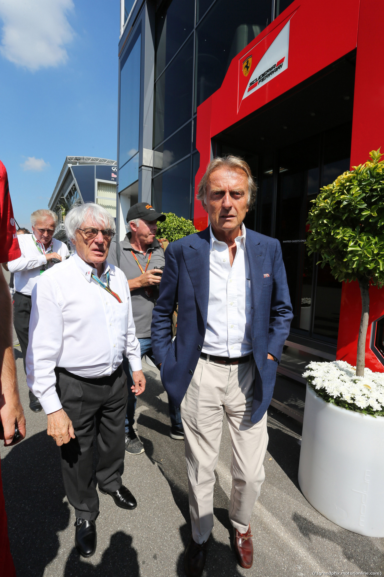 GP ITALIA, 06.09.2014 - Qualifiche, Bernie Ecclestone (GBR), President e CEO of FOM e Luca Cordero di Montezemolo (ITA), President Ferrari