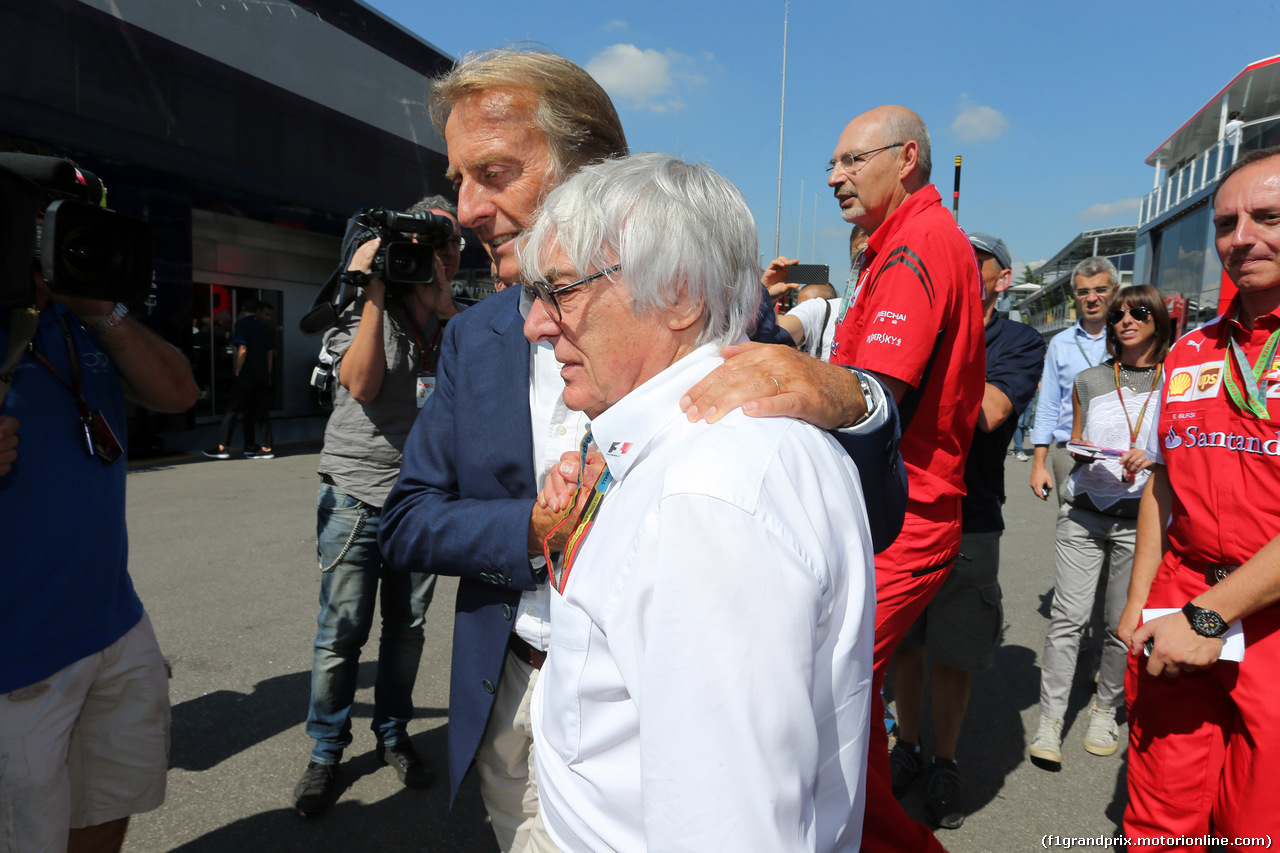 GP ITALIA, 06.09.2014 - Qualifiche, Luca Cordero di Montezemolo (ITA), President Ferrari  e Bernie Ecclestone (GBR), President e CEO of FOM