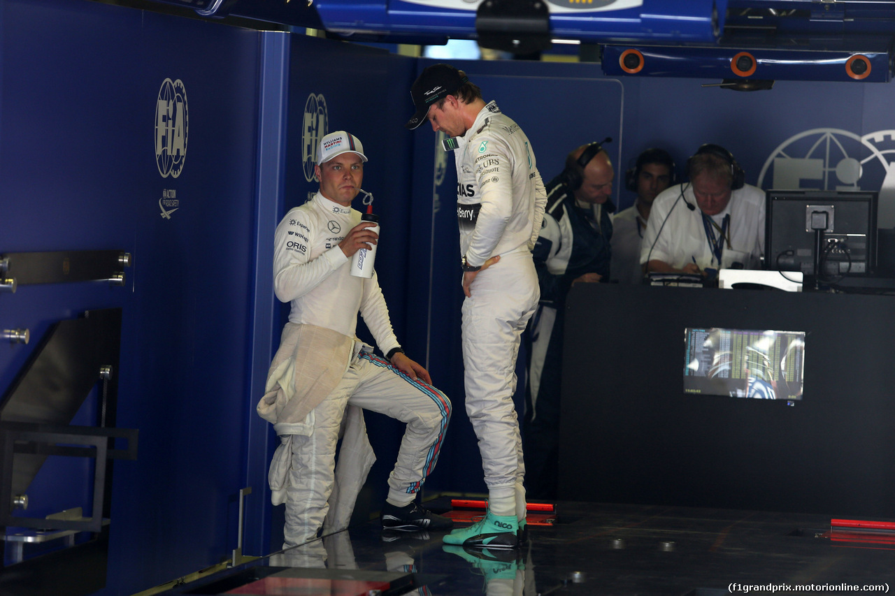 GP ITALIA, 06.09.2014 - Qualifiche, Valtteri Bottas (FIN) Williams F1 Team FW36 e Nico Rosberg (GER) Mercedes AMG F1 W05
