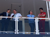 GP ITALIA, 06.09.2014 - Free Practice 3, (L to R): Guenther Steiner (ITA) Haas F1 Team Prinicipal with Gene Haas (USA) Haas Automotion President; Joe Custer (USA) Stewart Haas Racing Vice President; e Mattia Binotto (ITA) Ferrari Gara Engine Manager.