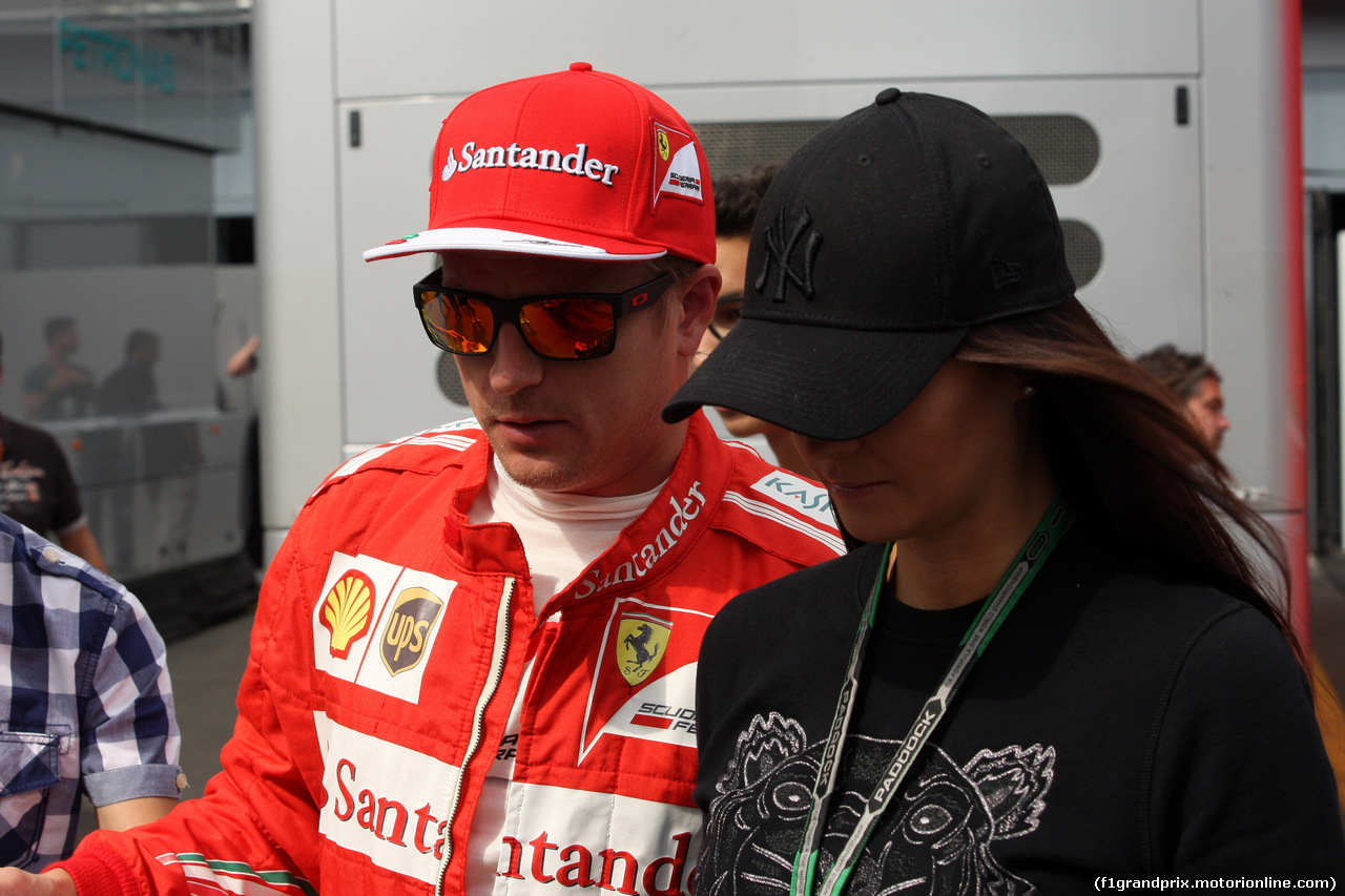 GP ITALIA, 05.09.2014 - Prove Libere 1, Kimi Raikkonen (FIN) Ferrari F14-T e Domenica Minttu Virtanen
