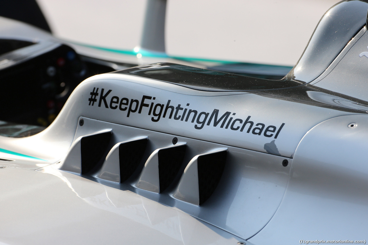 GP MALESIA, 27.03.2014- A message to Michel Schumacher on the Mercedes