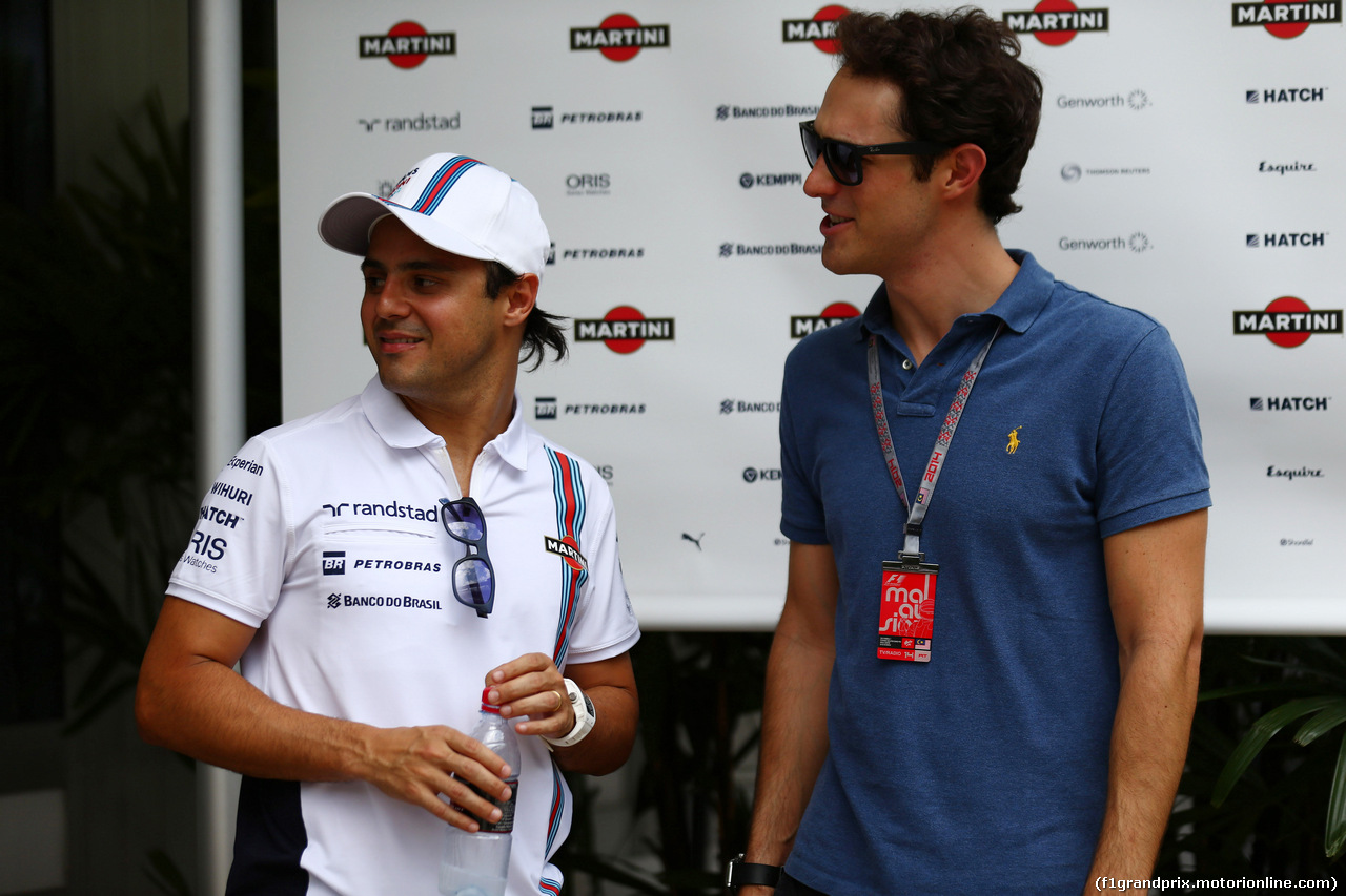 GP MALESIA, 27.03.2014- Felipe Massa (BRA) Williams F1 Team FW36 e Bruno Senna (BRA)