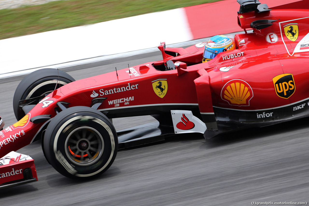 GP MALESIA, 29.03.2014- Prove Libere 3, Fernando Alonso (ESP) Ferrari F14-T