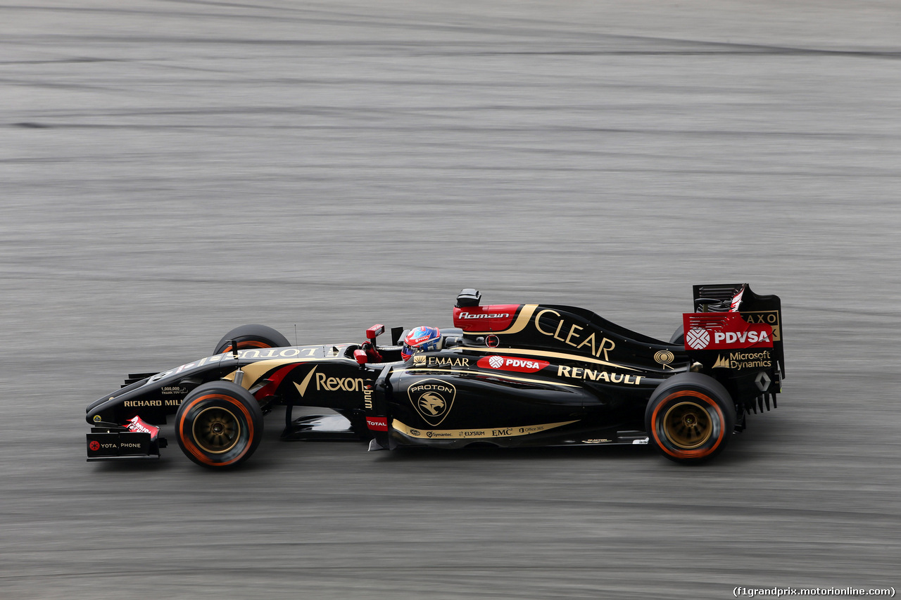 GP MALESIA, 29.03.2014- Prove Libere 3, Romain Grosjean (FRA) Lotus F1 Team E22