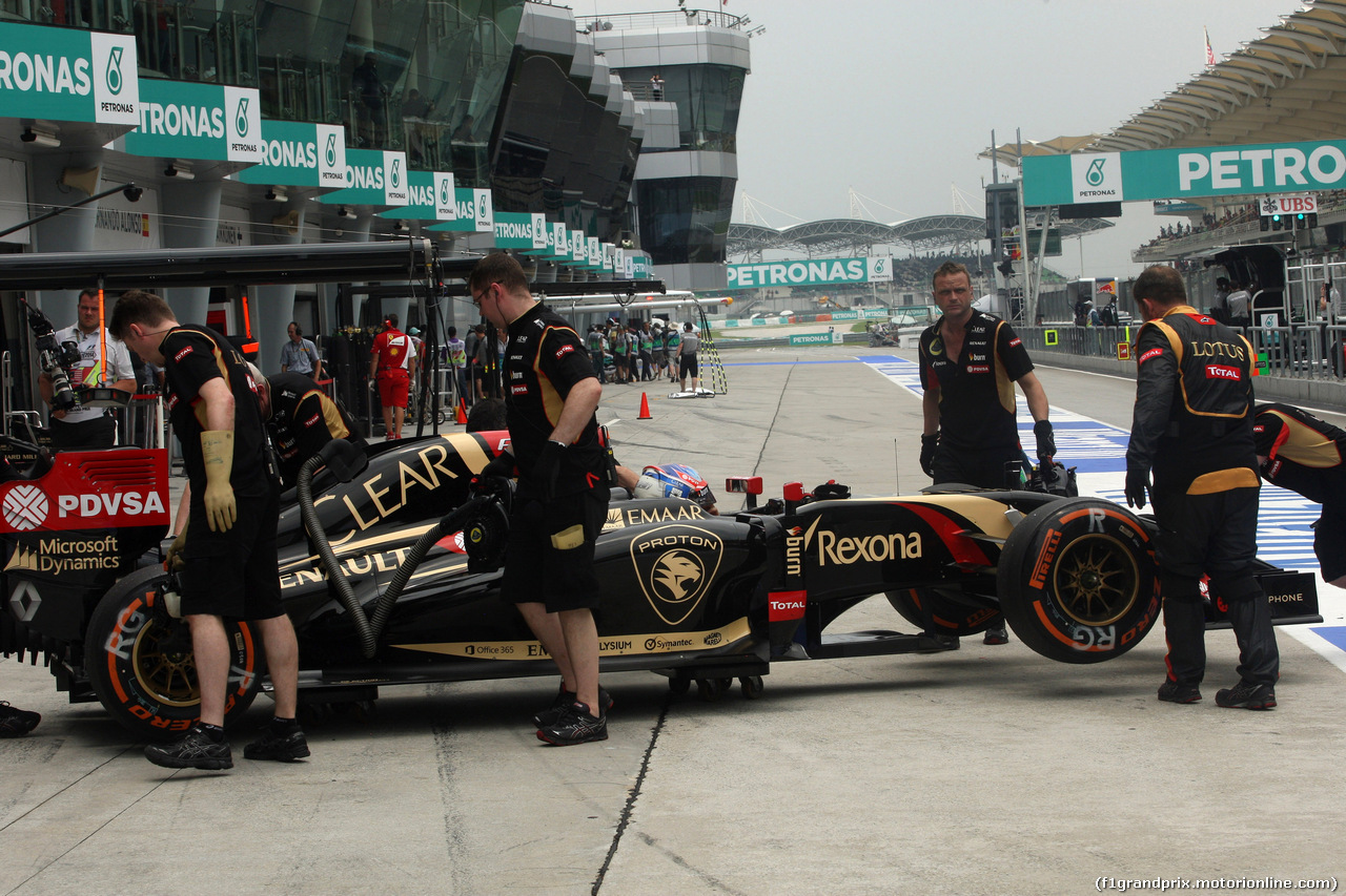 GP MALESIA, 29.03.2014- Prove Libere 3, Romain Grosjean (FRA) Lotus F1 Team E22