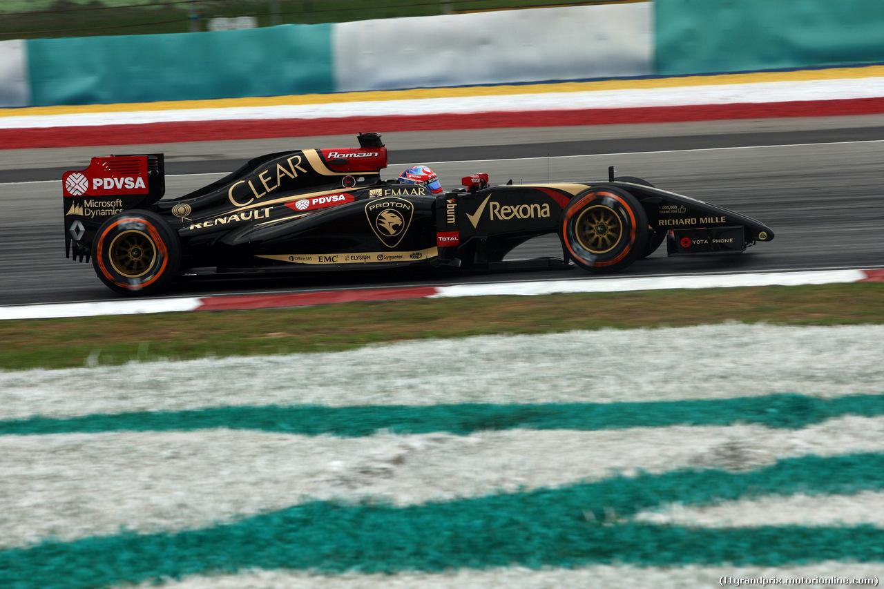 GP MALESIA, 28.03.2014- Prove Libere 2, Romain Grosjean (FRA) Lotus F1 Team E22