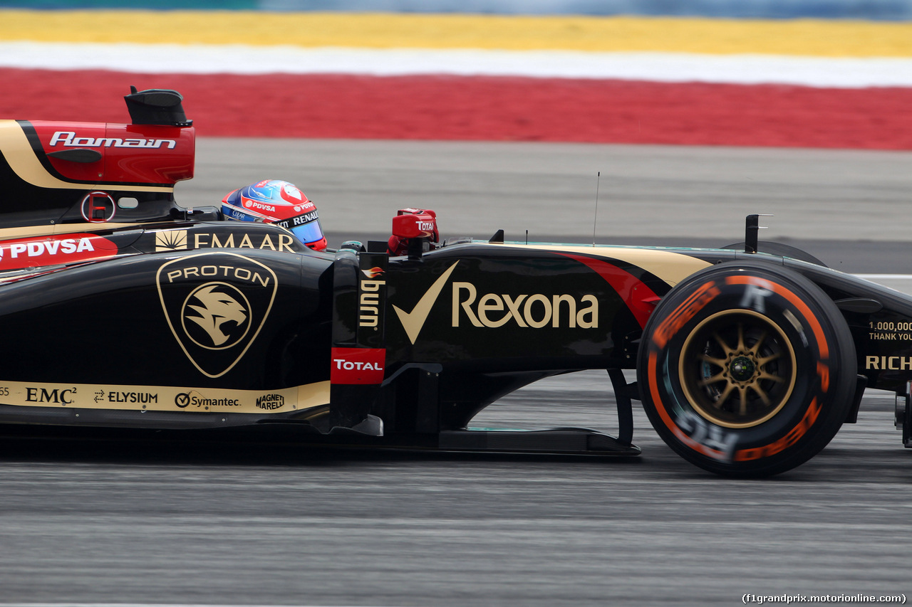 GP MALESIA, 28.03.2014- Prove Libere 2, Romain Grosjean (FRA) Lotus F1 Team E22