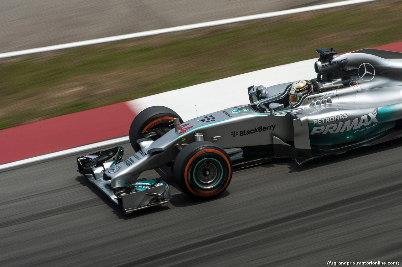 GP MALESIA, 28.03.2014- Prove Libere 2, Lewis Hamilton (GBR) Mercedes AMG F1 W05