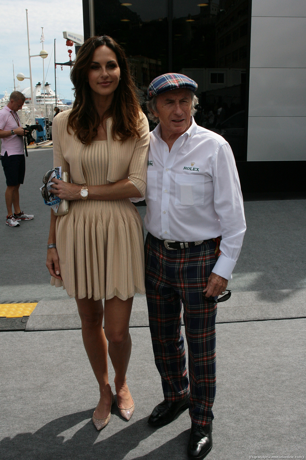 GP MONACO, 25.05.2014- Tasha de Vasconcelos, Model e Actress e Sir Jackie Stewart (GBR)