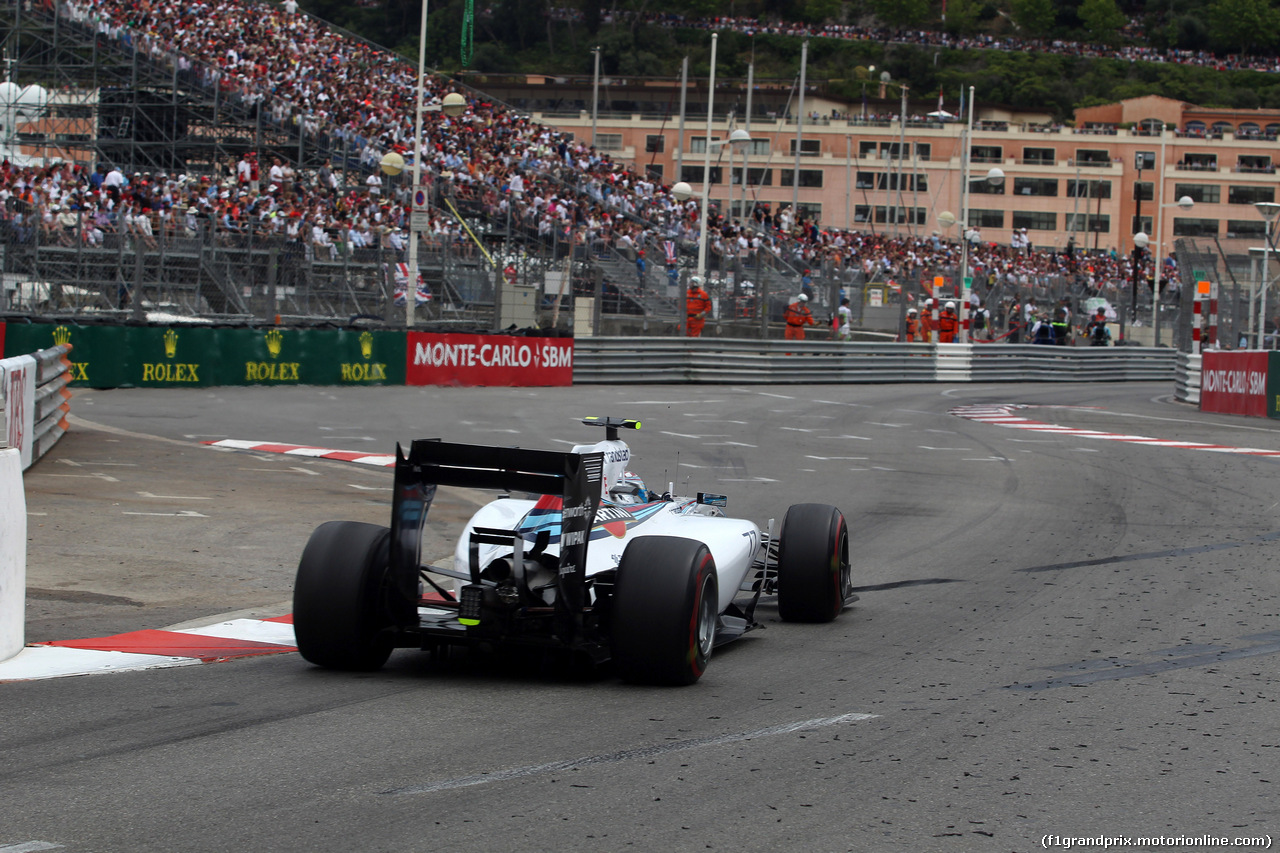 GP MONACO, 25.05.2014- Gara, Valtteri Bottas (FIN) Williams F1 Team FW36
