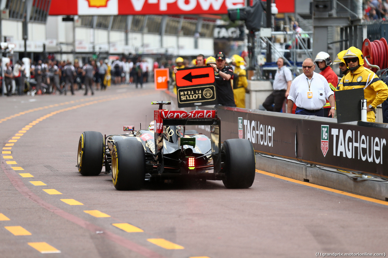 GP MONACO, 22.05.2014- Prove Libere 1, Pastor Maldonado (VEN) Lotus F1 Team E22