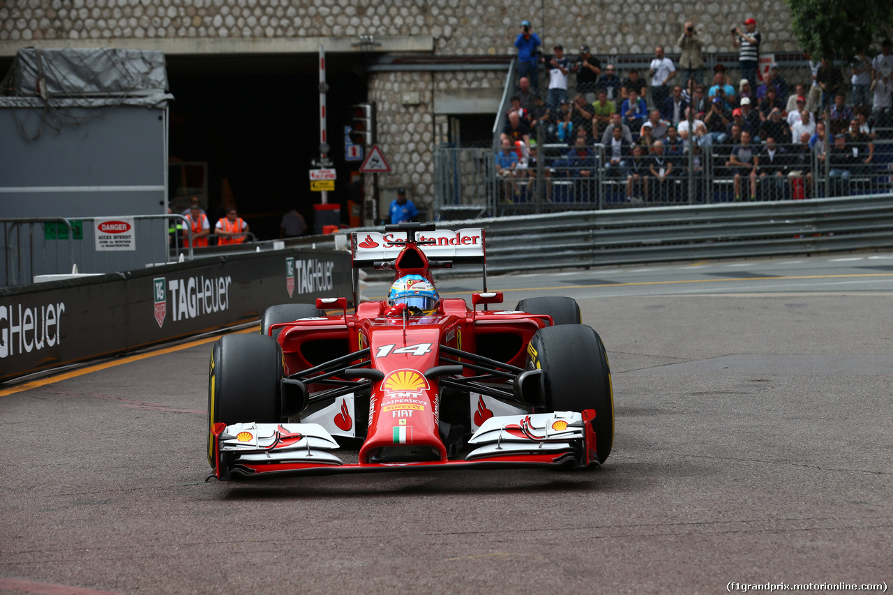 GP MONACO, 22.05.2014- Prove Libere 1, Fernando Alonso (ESP) Ferrari F14-T