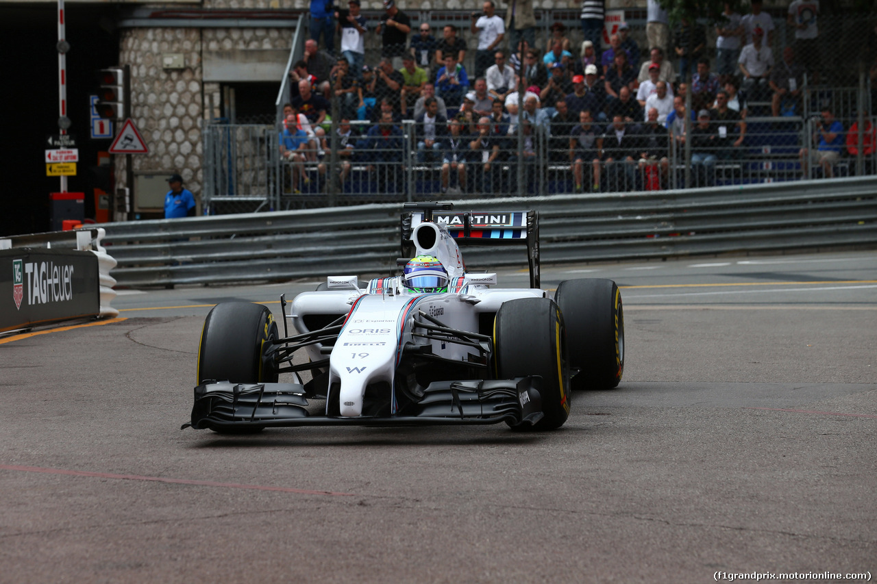 GP MONACO, 22.05.2014- Prove Libere 1, Felipe Massa (BRA) Williams F1 Team FW36
