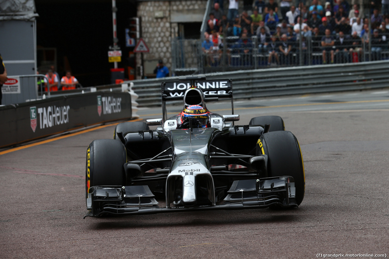 GP MONACO, 22.05.2014- Prove Libere 1, Jenson Button (GBR) McLaren Mercedes MP4-29