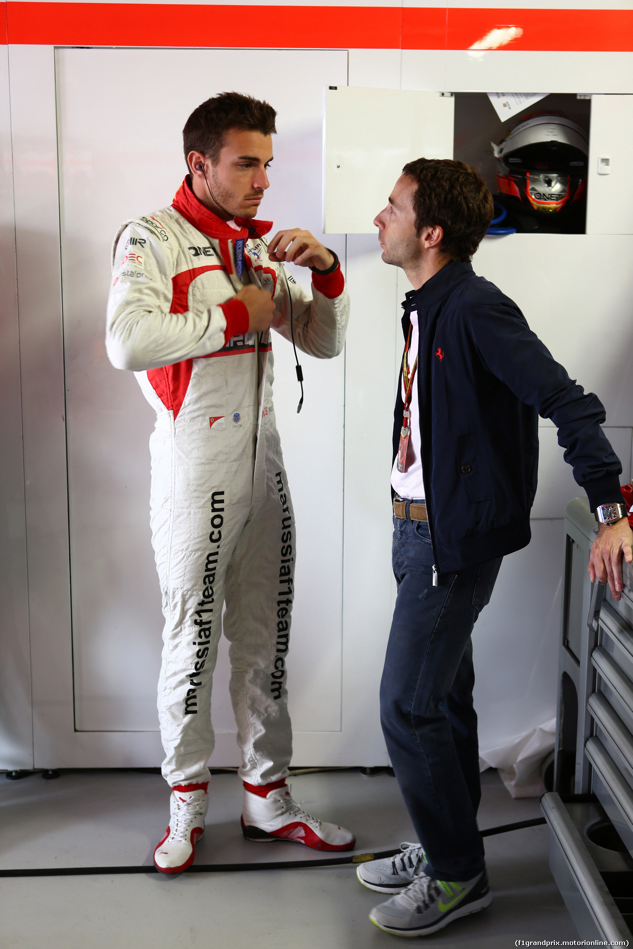 GP MONACO, 22.05.2014- Prove Libere 1, Jules Bianchi (FRA) Marussia F1 Team MR03 e Nicola Todt (FRA)