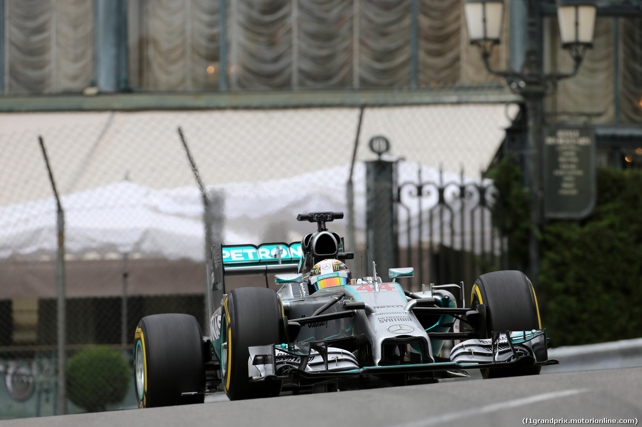 GP MONACO, 22.05.2014- Prove Libere 1, Lewis Hamilton (GBR) Mercedes AMG F1 W05