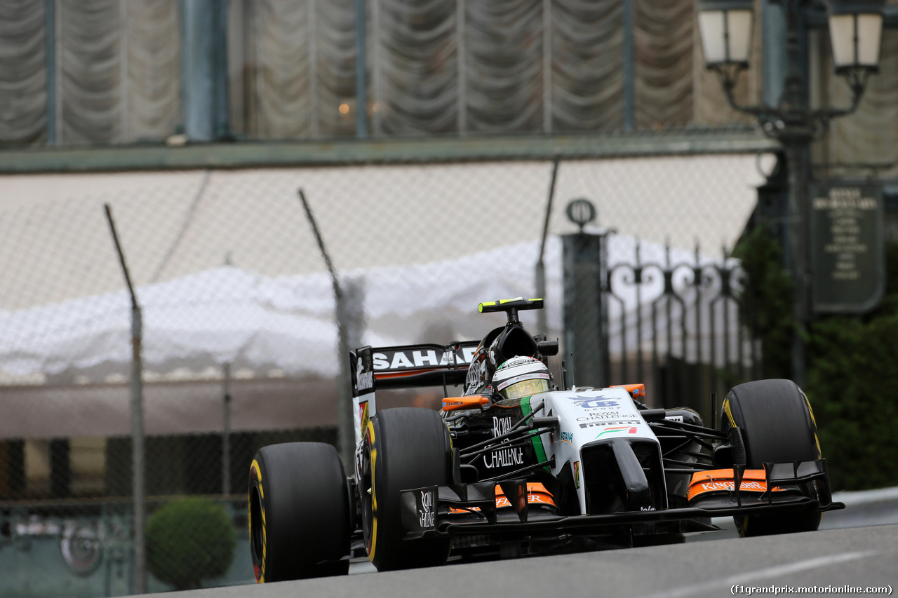 GP MONACO, 22.05.2014- Prove Libere 1, Sergio Perez (MEX) Sahara Force India F1 VJM07