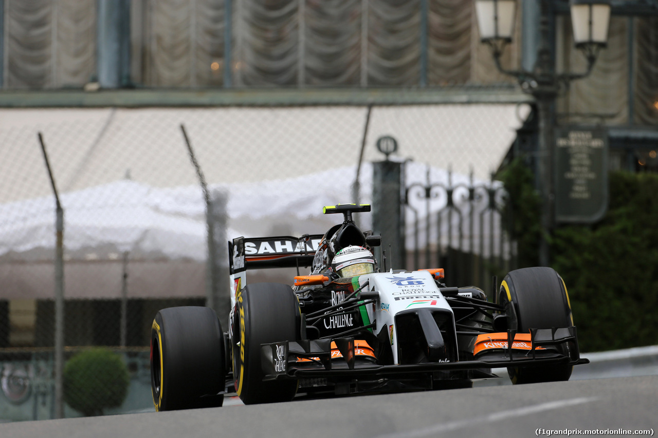 GP MONACO, 22.05.2014- Prove Libere 1, Sergio Perez (MEX) Sahara Force India F1 VJM07