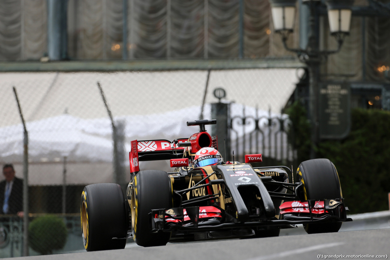 GP MONACO, 22.05.2014- Prove Libere 1, Romain Grosjean (FRA) Lotus F1 Team E22