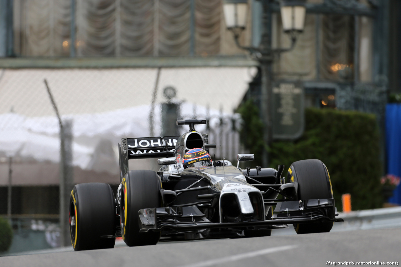 GP MONACO, 22.05.2014- Prove Libere 1, Jenson Button (GBR) McLaren Mercedes MP4-29