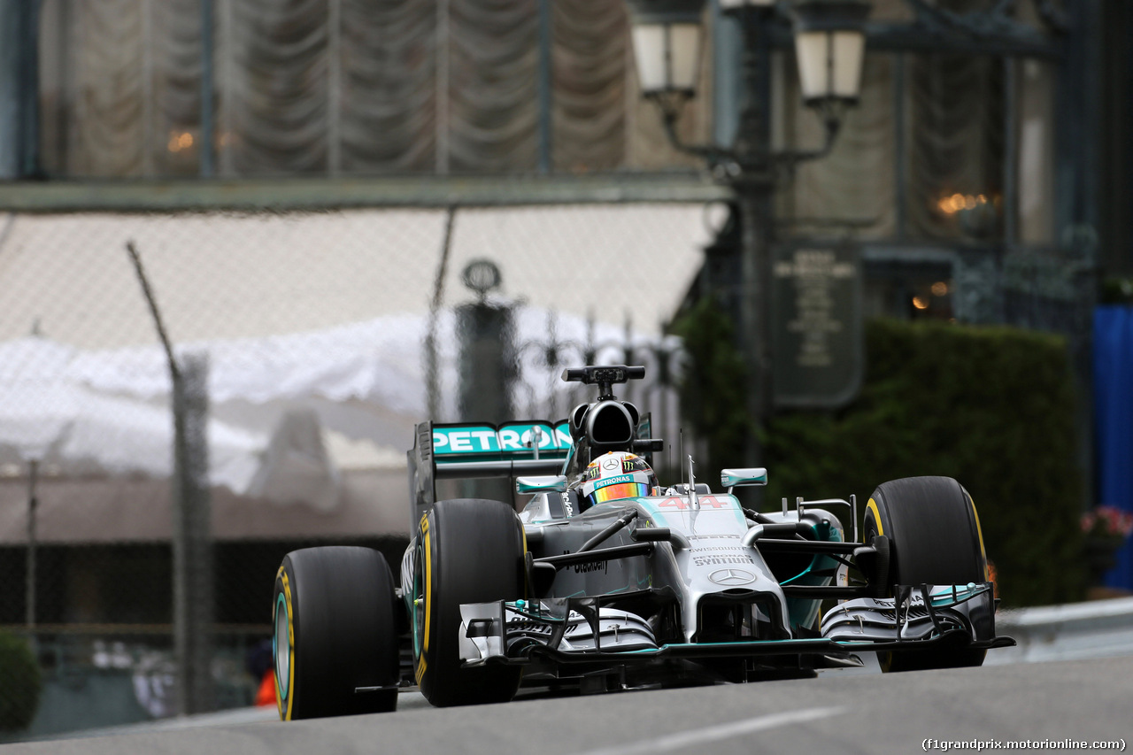 GP MONACO, 22.05.2014- Prove Libere 1, Lewis Hamilton (GBR) Mercedes AMG F1 W05