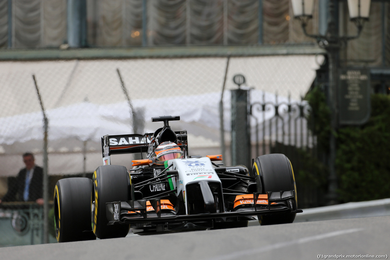 GP MONACO, 22.05.2014- Prove Libere 1, Nico Hulkenberg (GER) Sahara Force India F1 VJM07