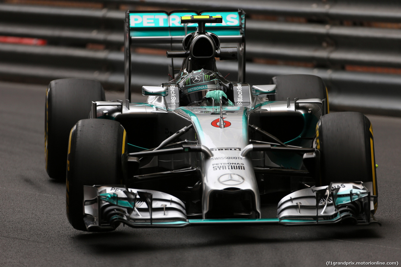 GP MONACO, 22.05.2014- Prove Libere 1, Nico Rosberg (GER) Mercedes AMG F1 W05