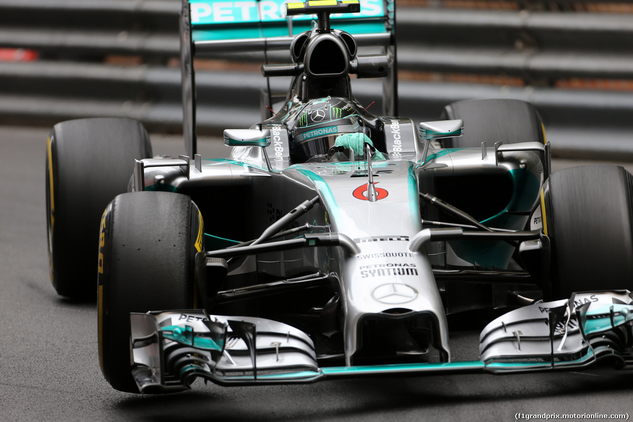 GP MONACO, 22.05.2014- Prove Libere 1, Nico Rosberg (GER) Mercedes AMG F1 W05