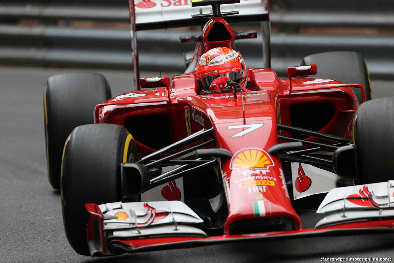 GP MONACO, 22.05.2014- Prove Libere 1, Kimi Raikkonen (FIN) Ferrari F14-T