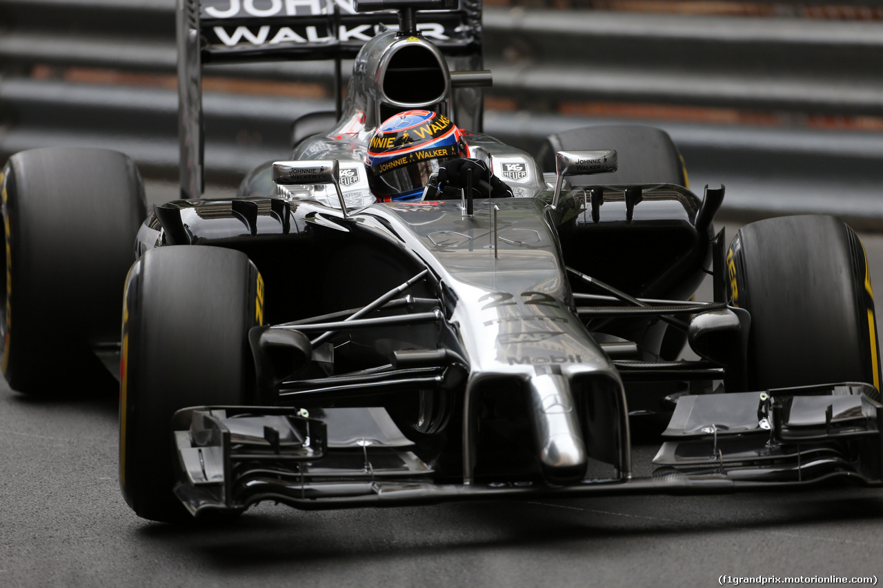 GP MONACO, 22.05.2014- Prove Libere 1, Jenson Button (GBR) McLaren Mercedes MP4-29
