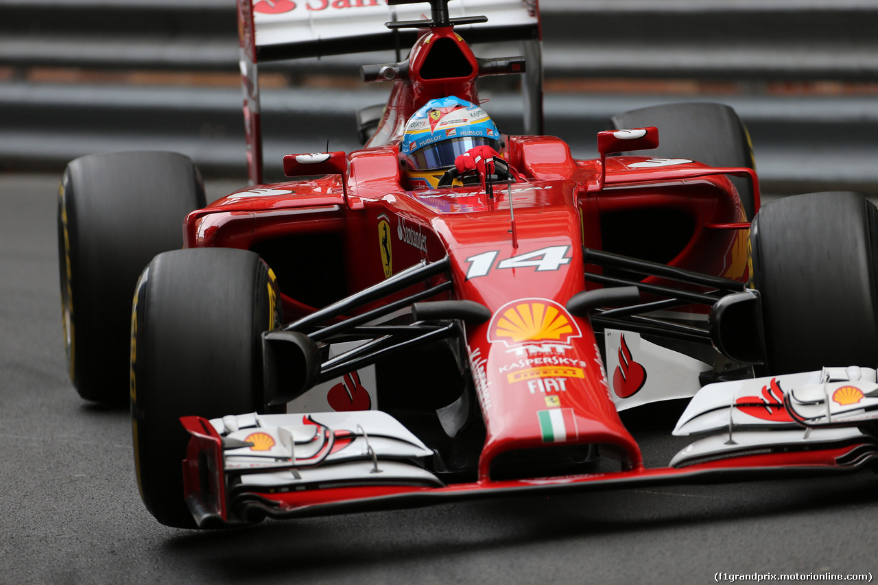 GP MONACO, 22.05.2014- Prove Libere 1, Fernando Alonso (ESP) Ferrari F14-T
