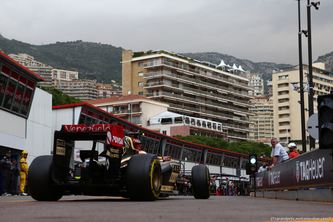 GP MONACO, 22.05.2014- Prove Libere 1, Pastor Maldonado (VEN) Lotus F1 Team E22