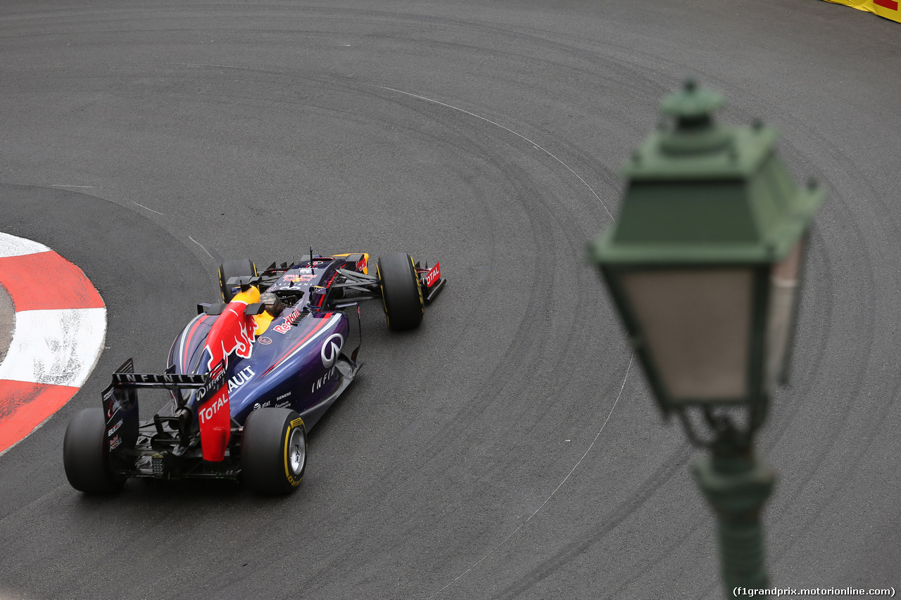 GP MONACO, 22.05.2014- Prove Libere 1, Sebastian Vettel (GER) Red Bull Racing RB10