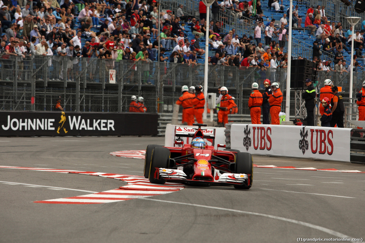 GP MONACO, 22.05.2014- Prove Libere 1, Fernando Alonso (ESP) Ferrari F14-T