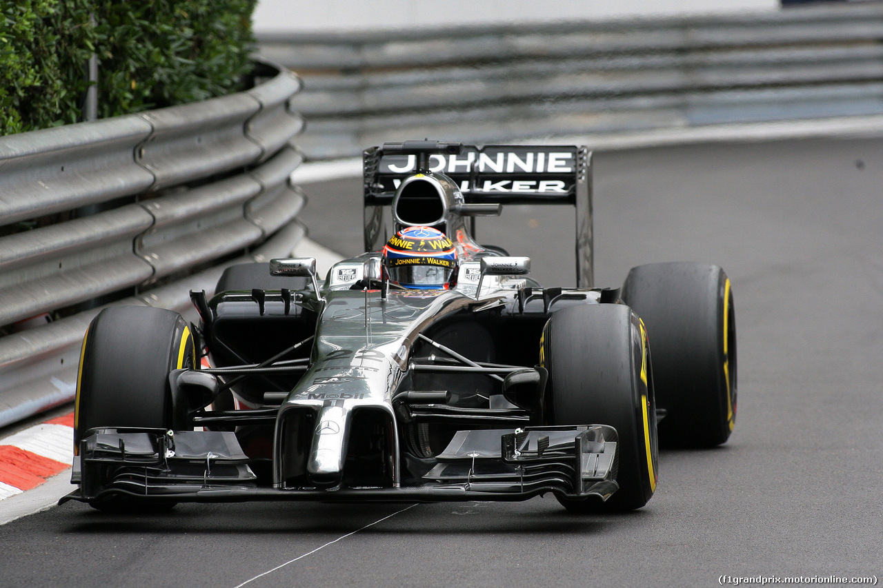 GP MONACO, 22.05.2014- Prove Libere 1, Jenson Button (GBR) McLaren Mercedes MP4-29