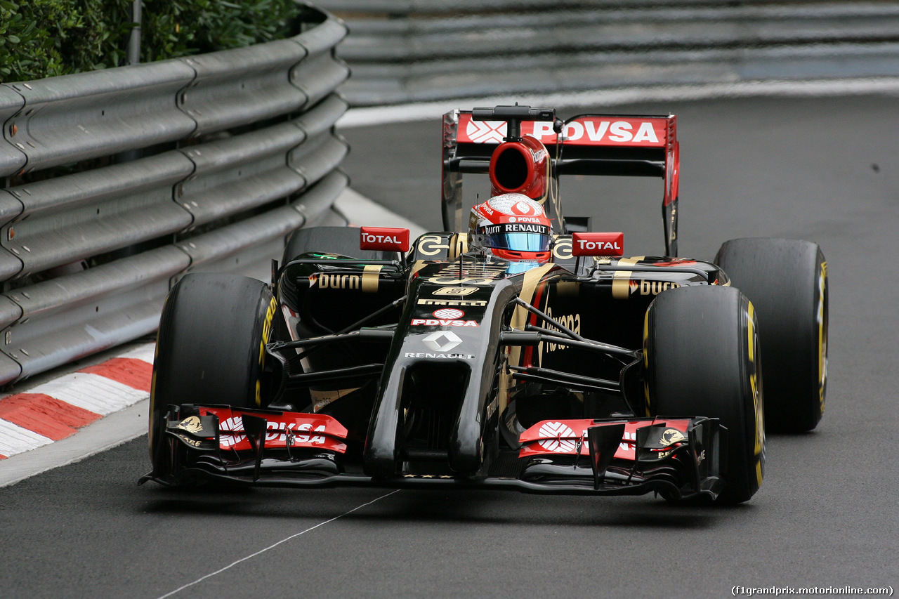 GP MONACO, 22.05.2014- Prove Libere 1, Romain Grosjean (FRA) Lotus F1 Team E22