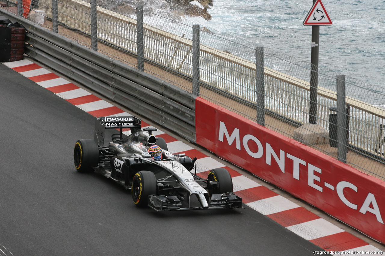 GP MONACO, 22.05.2014- Prove Libere 1, Jenson Button (GBR) McLaren Mercedes MP4-29