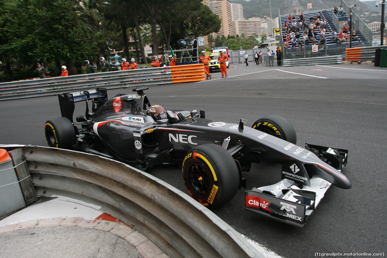 GP MONACO, 22.05.2014- Prove Libere 1,Adrian Sutil (GER) Sauber F1 Team C33