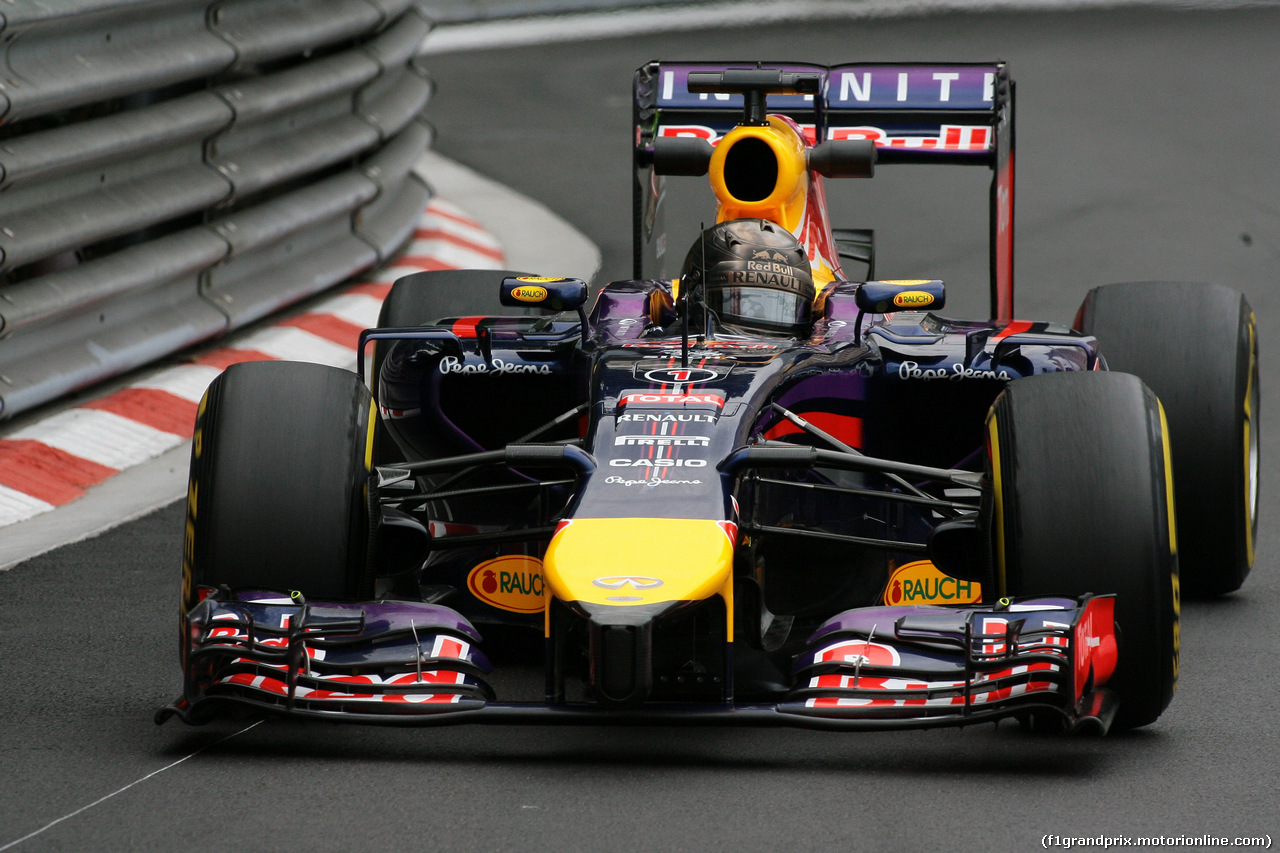 GP MONACO, 22.05.2014- Prove Libere 1, Sebastian Vettel (GER) Red Bull Racing RB10