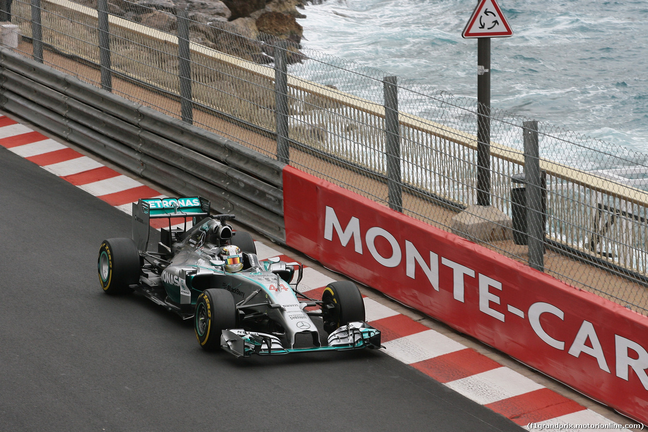 GP MONACO, 22.05.2014- Prove Libere 1, Lewis Hamilton (GBR) Mercedes AMG F1 W05