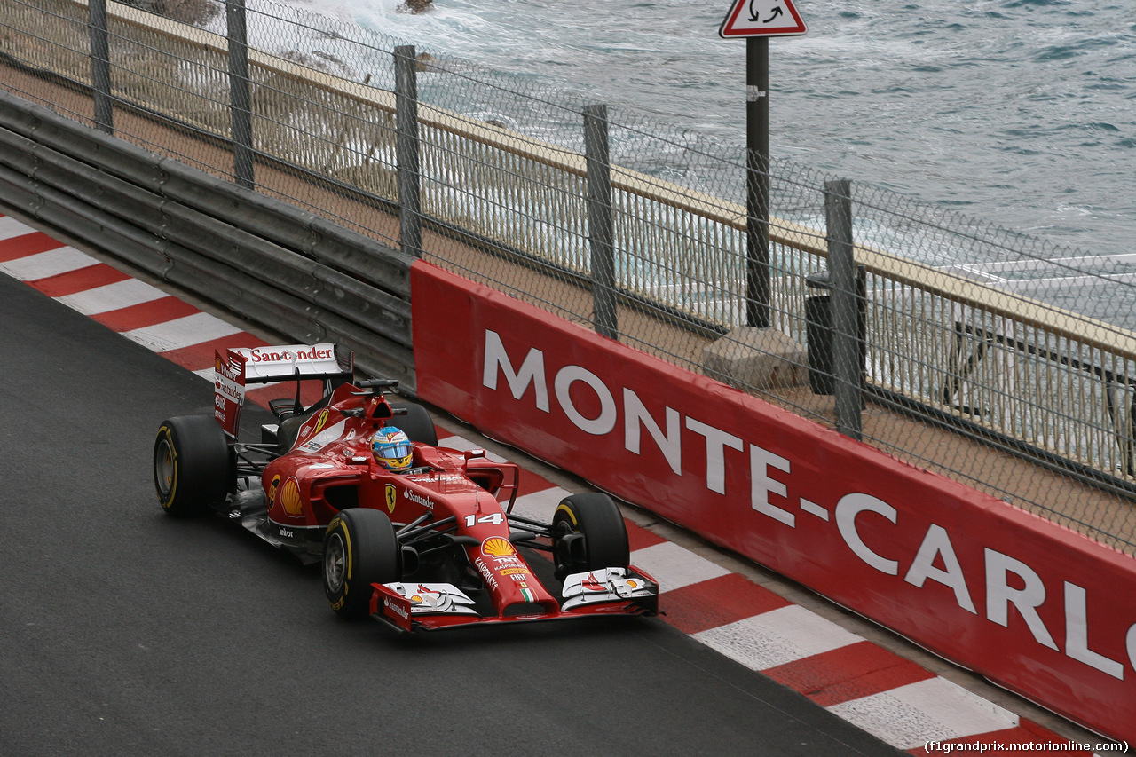 GP MONACO, 22.05.2014- Prove Libere 1, Fernando Alonso (ESP) Ferrari F14-T