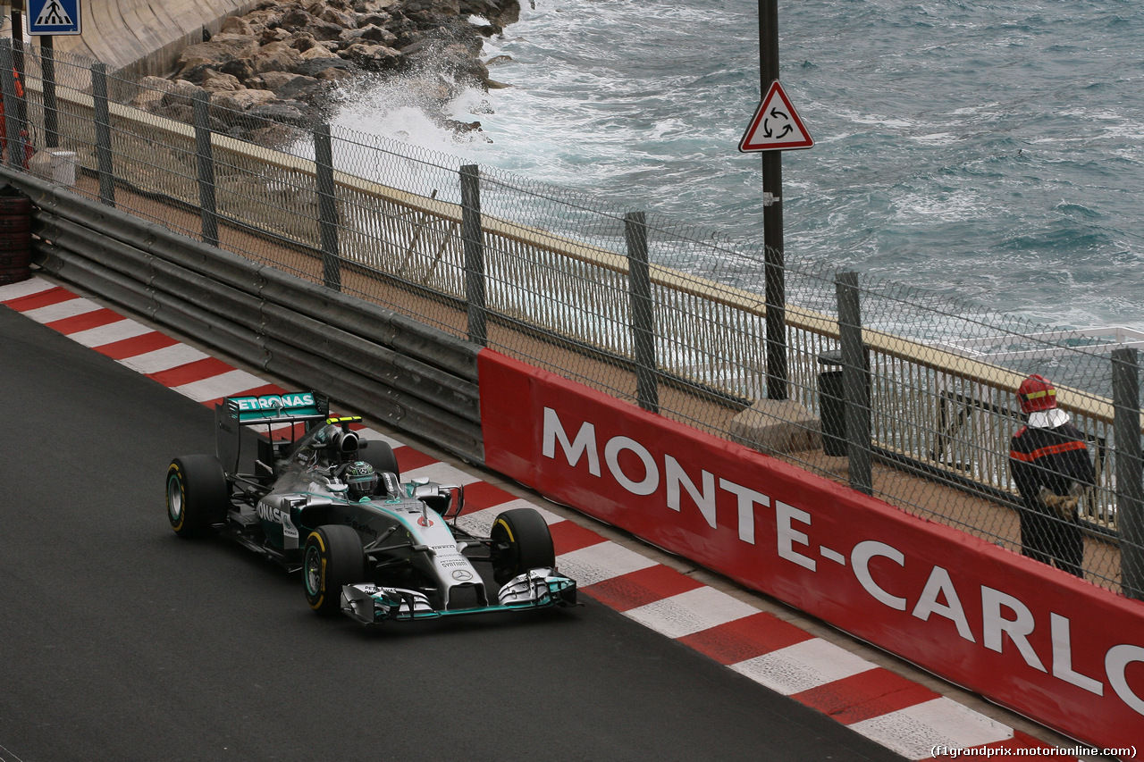 GP MONACO, 22.05.2014- Prove Libere 1, Nico Rosberg (GER) Mercedes AMG F1 W05
