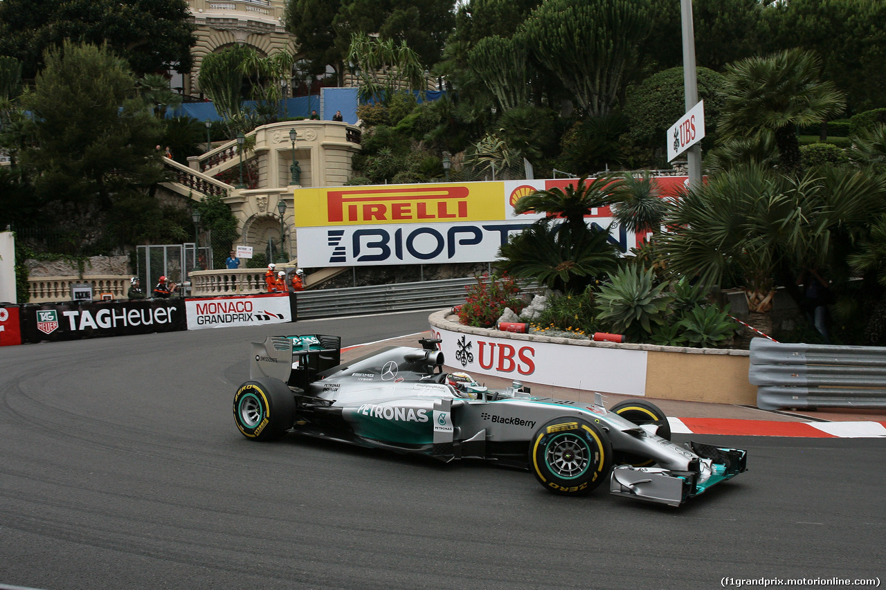 GP MONACO, 22.05.2014- Prove Libere 1, Lewis Hamilton (GBR) Mercedes AMG F1 W05
